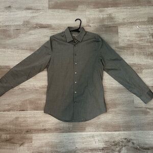 Express IMX Slim Fit Dress Shirt - Medium - Gray